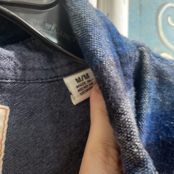 Preowned Original Weather Proof Vintage Flannel Size Medium Dark Blue Color. - Picture 3 of 11